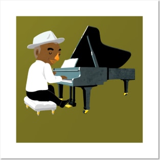 The piano part in a jazz quartet Posters and Art